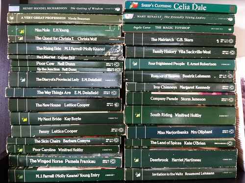 Two piles of Virago paperbacks
